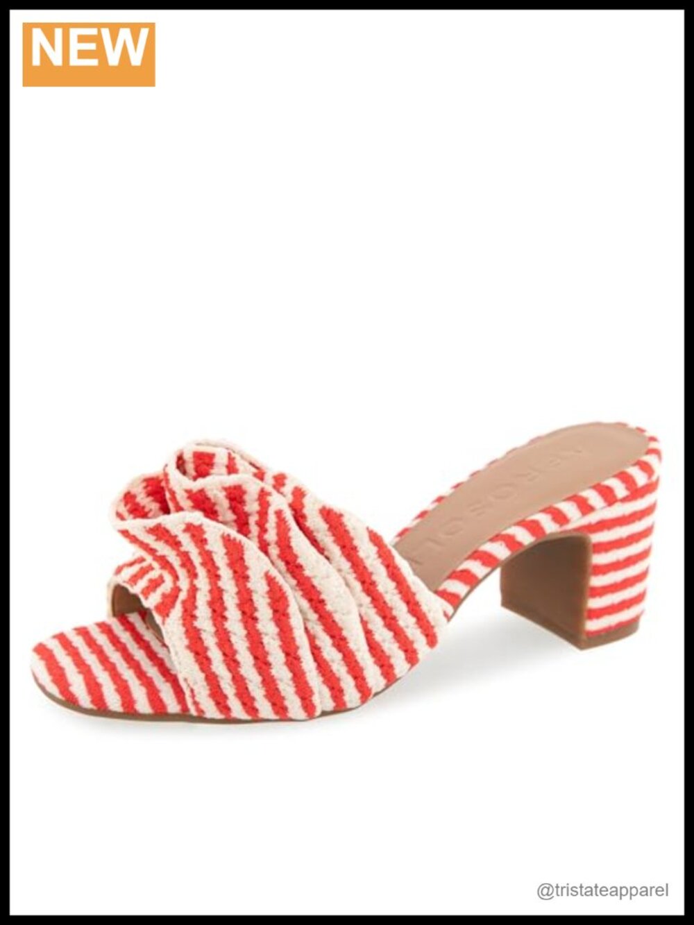 Aerosoles Gabbie Knit Faux Leather Block Heel Slide Sandal Ortholite Comfort